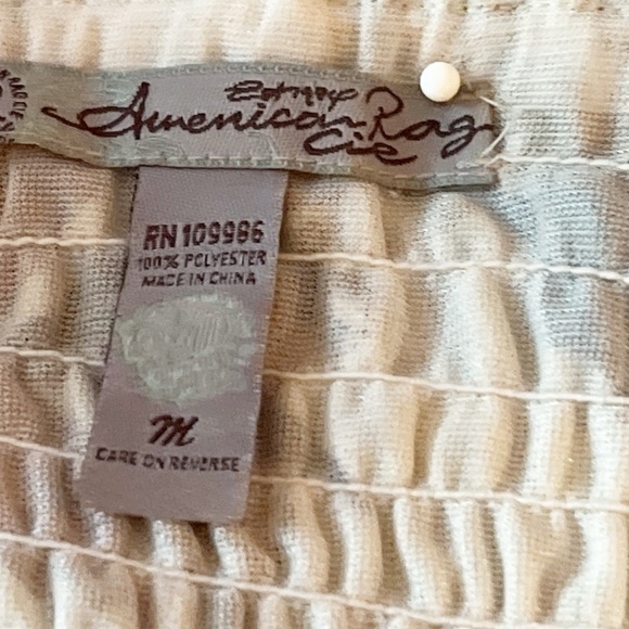 American Rag Cream Blue Asymmetrical Spaghetti Strap Sundress - Picture 2 of 6